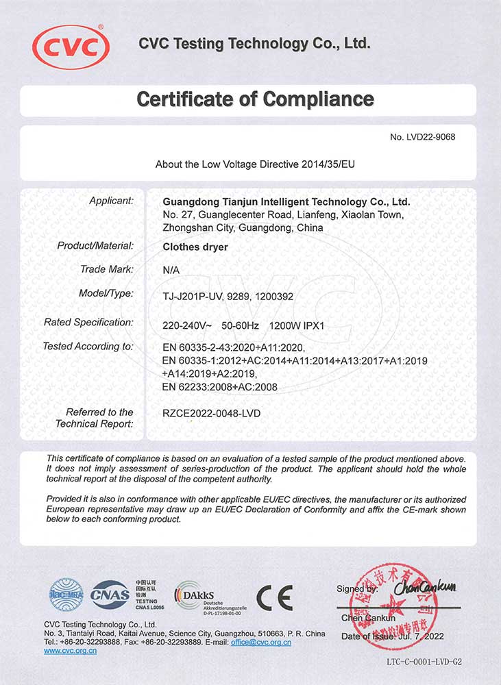 TJ-J201P-UV CE LVD22-9608